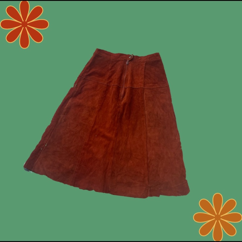 70s/80s Cotton Cord(?) Terracotta Hippie Skirt
